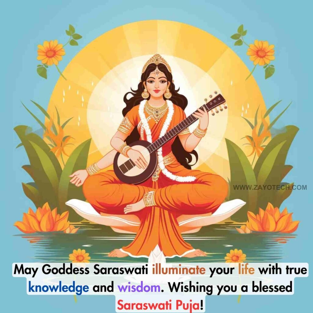 New  Happy Saraswati Puja Wishes  in hindi 2024 