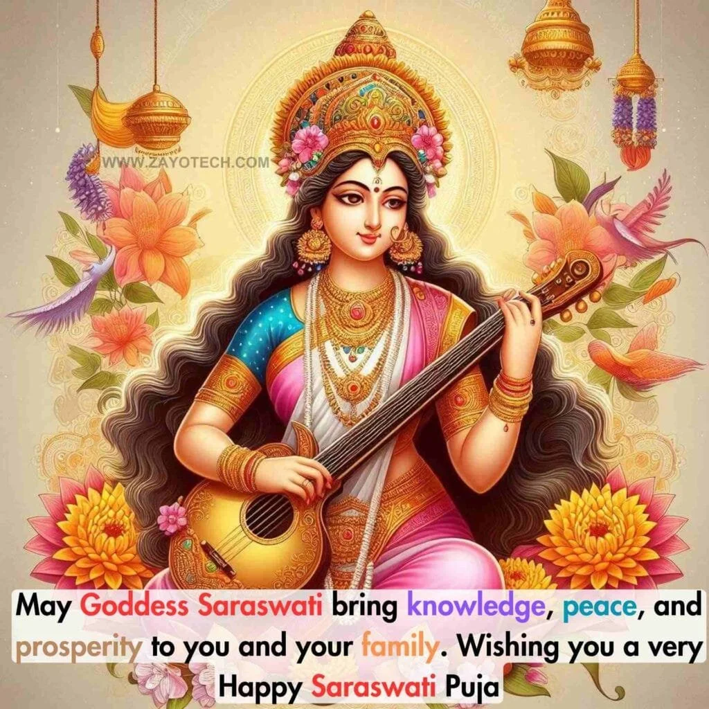 New Happy Saraswati Puja Wishes images