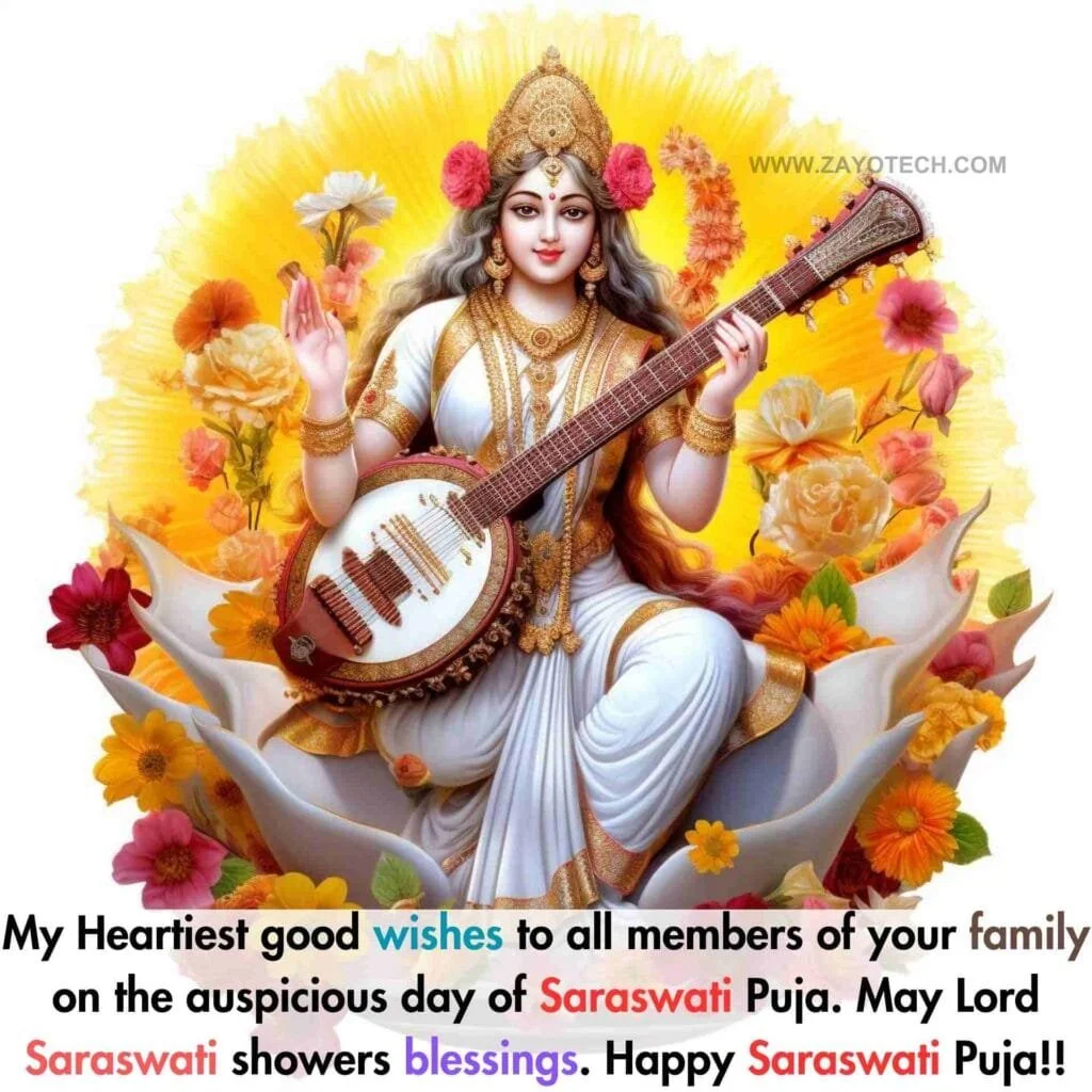 New Happy Saraswati Puja Wishes images