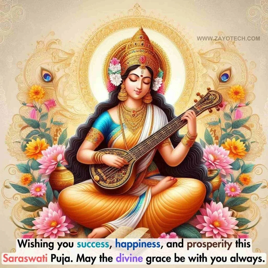 New Happy Saraswati Puja Wishes images