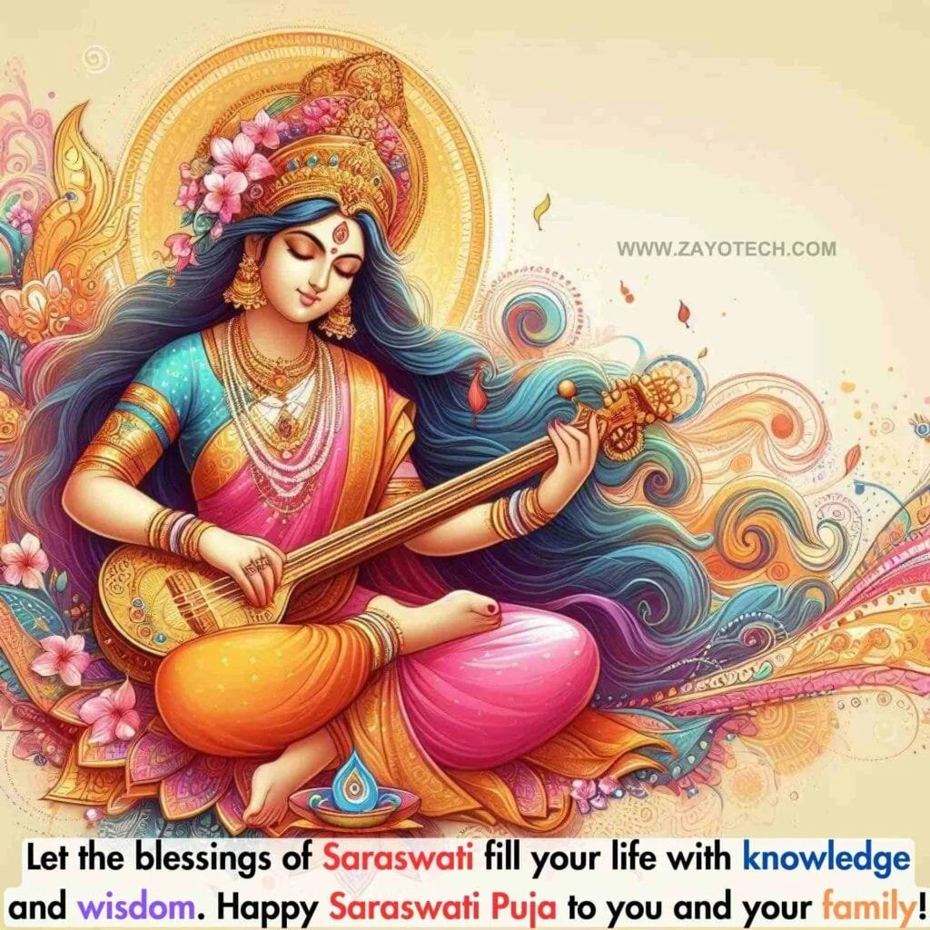 New Happy Saraswati Puja Wishes images