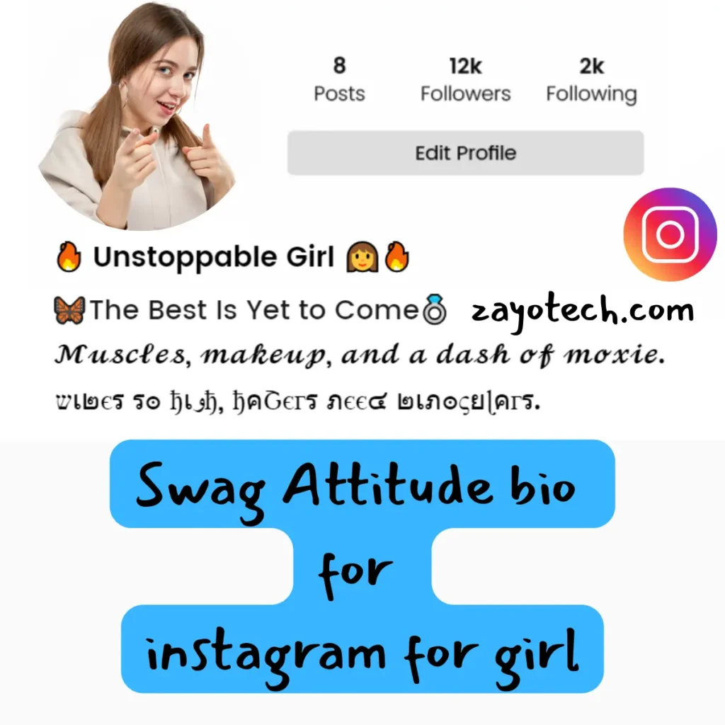 Stylish Instagram Bio for Girls with Cute Font