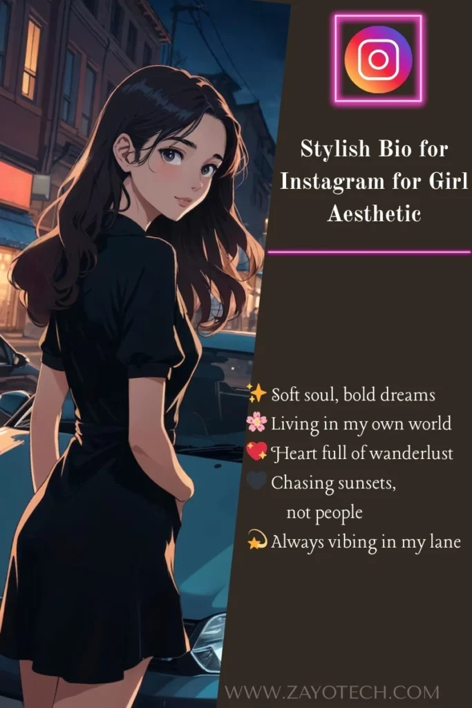 Classy Instagram Bio idea for girls with aesthetic mood