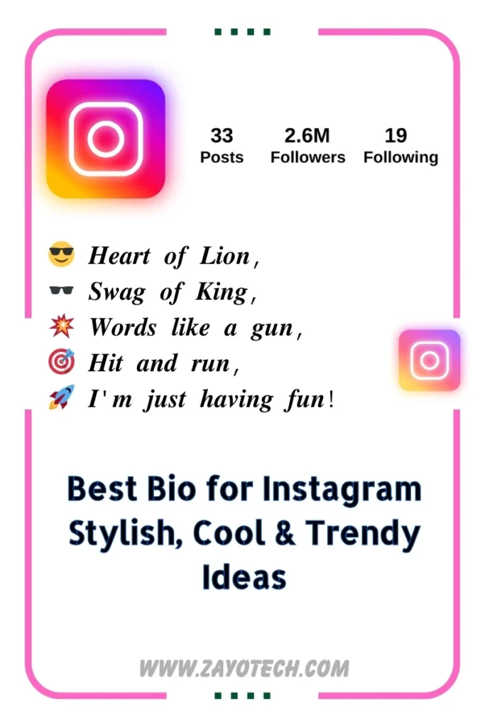 Attitude Bio for Instagram Boy – Bold & Swag Style