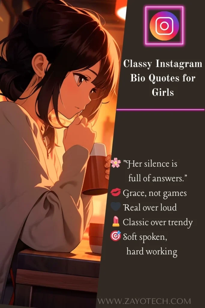 Attitude-filled classy Instagram bio in girly theme
