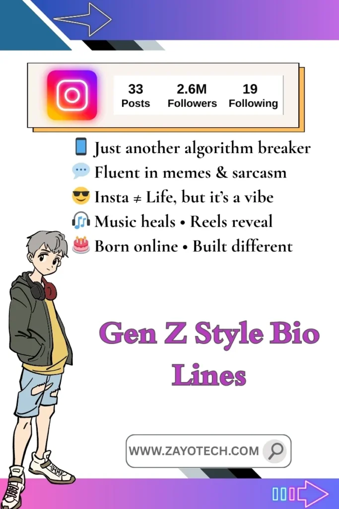 Stylish Instagram bio for creating a bold first impression