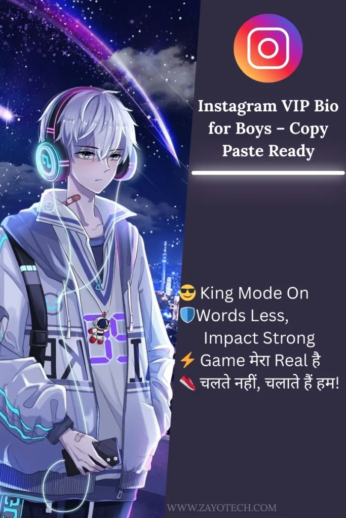 Attitude Instagram Bio for Boys in Hindi with swag look