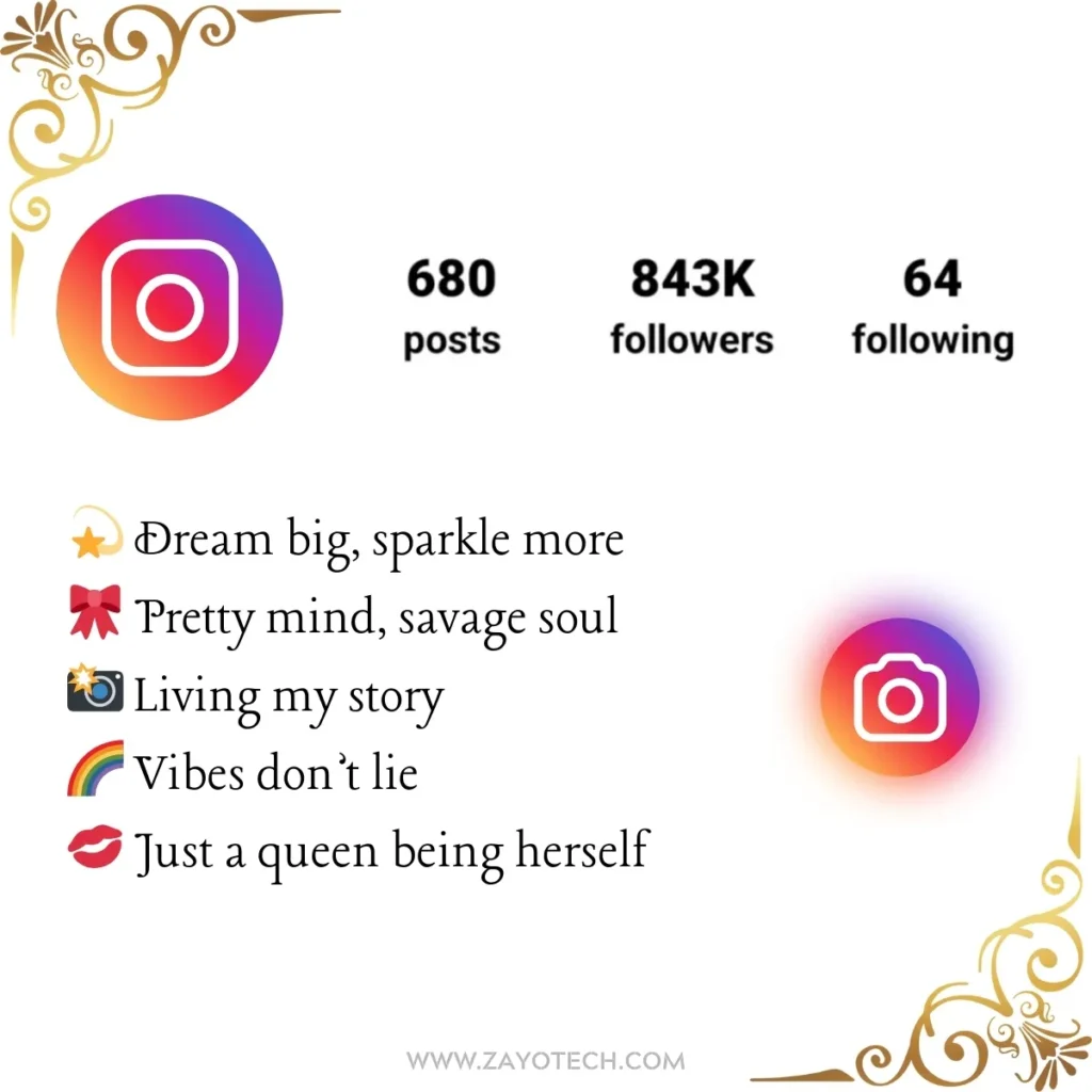 Cute and Short Instagram Bio Idea for Girls