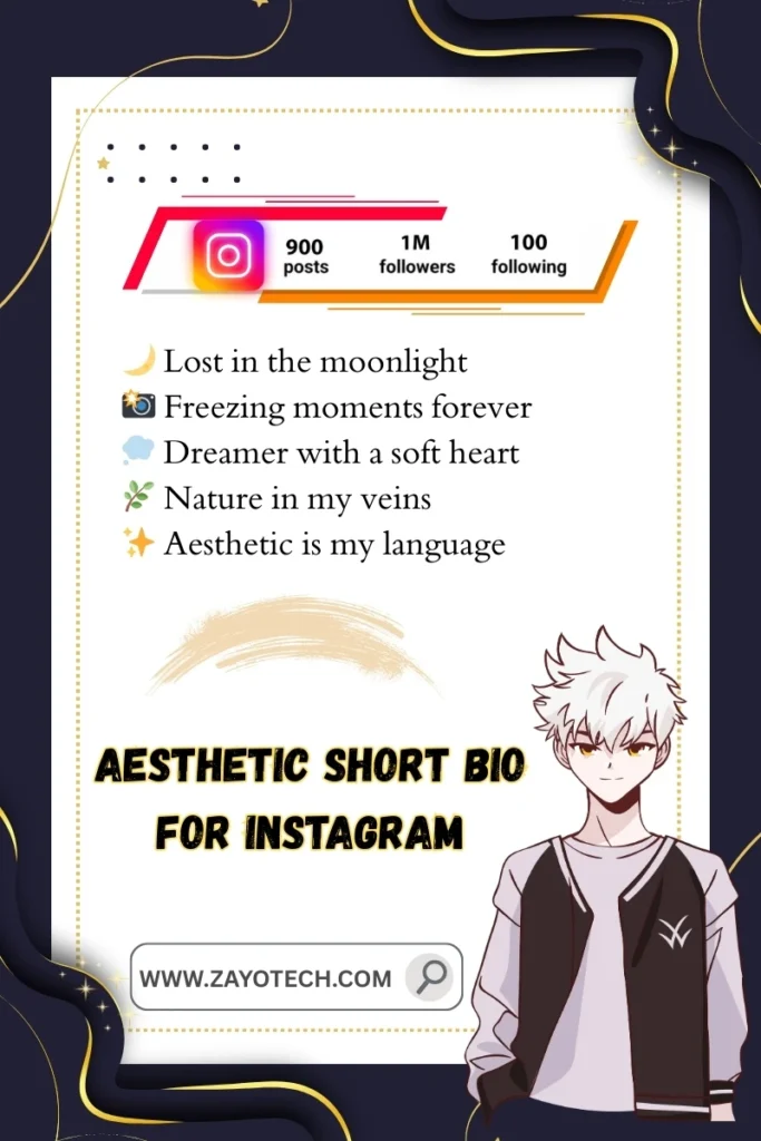 Classy short bios के लिए Instagram-ready style