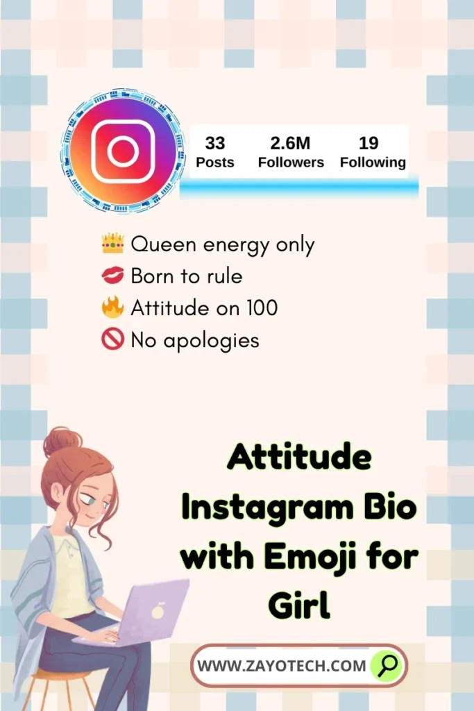 Best Instagram Bio with Emoji for Girl को represent करती expressive और stylish Insta bio vibe।