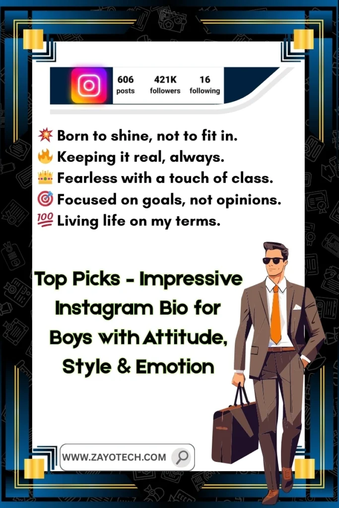 Motivational Instagram bio for boys inspiring with ambition and energy