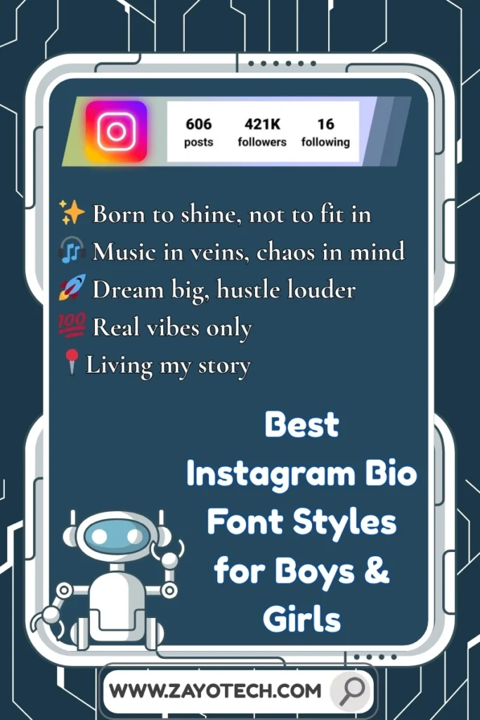 Instagram Bio Font चुनें जो आपके words को दे cool और creative touch