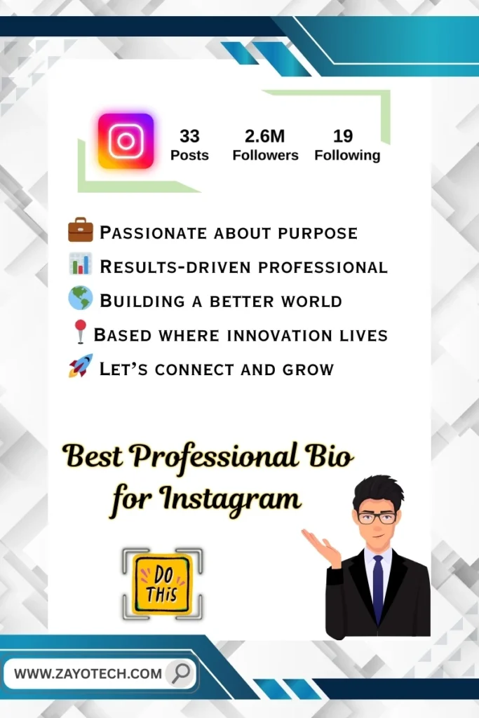 Instagram Bio with smart and modern tone