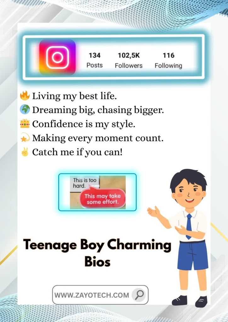 Instagram bio idea for boys with big dreams