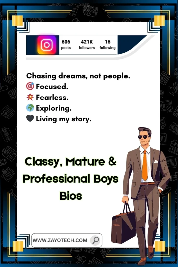 Cool Instagram bio for boys representing smart, witty attitude