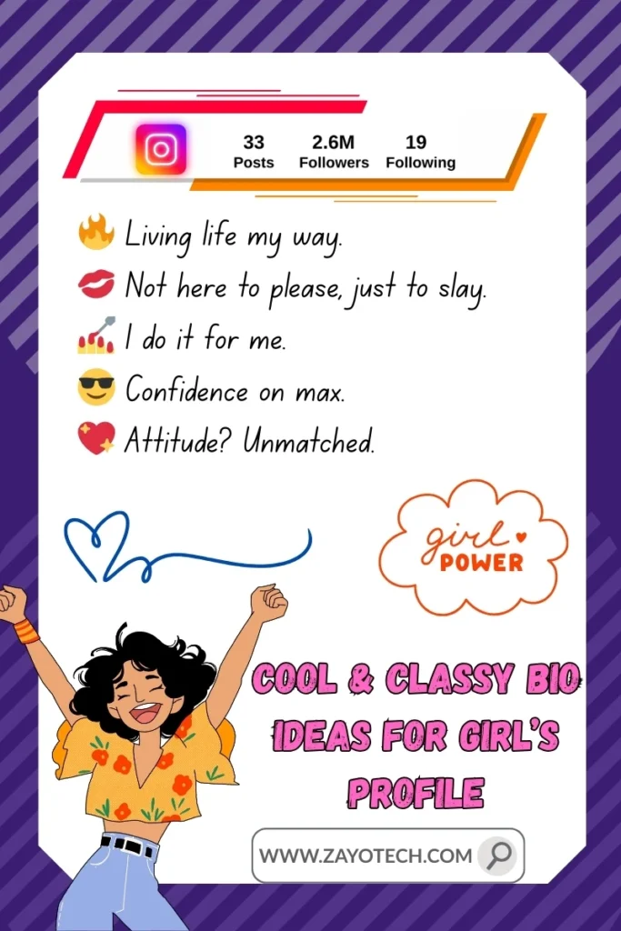 Bold girls के लिए attitude bio की smart सोच