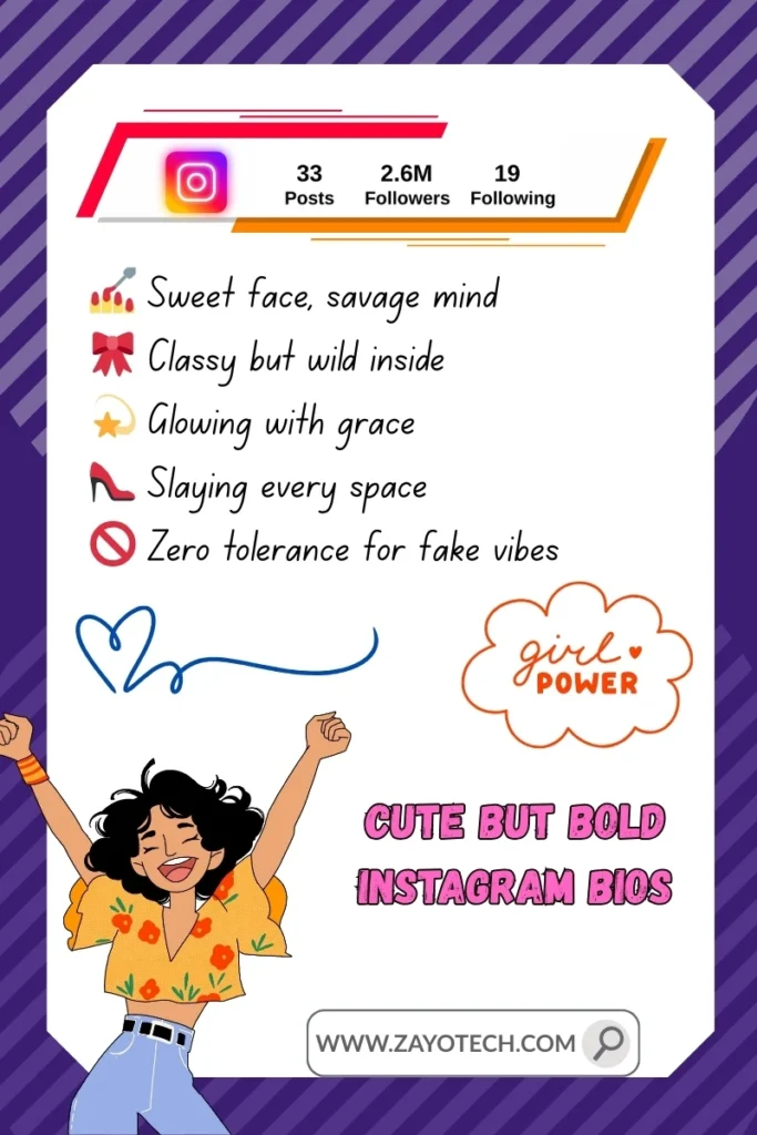 Stylish Instagram bio जो girls की inner strength दिखाए