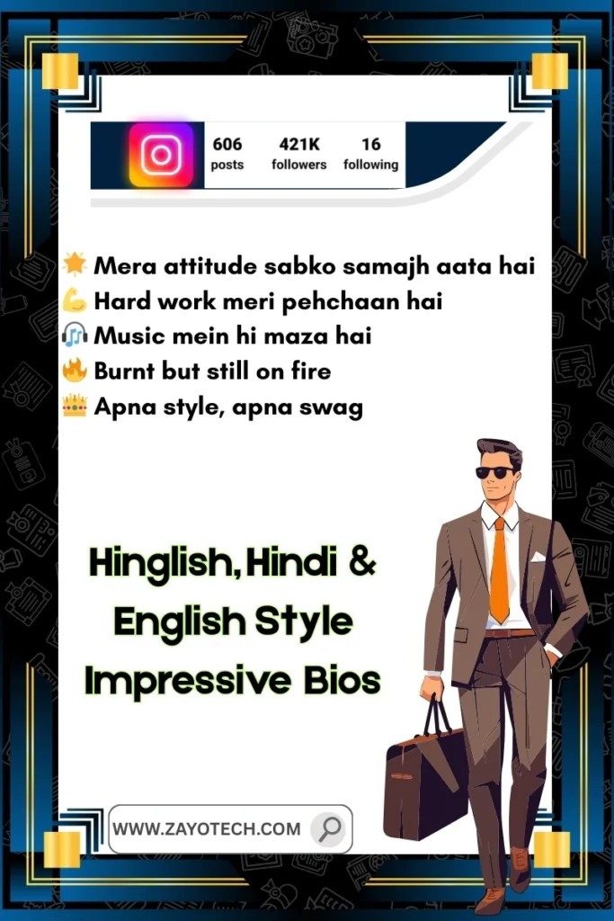 Bold Instagram bio for boys with fearless and daring words