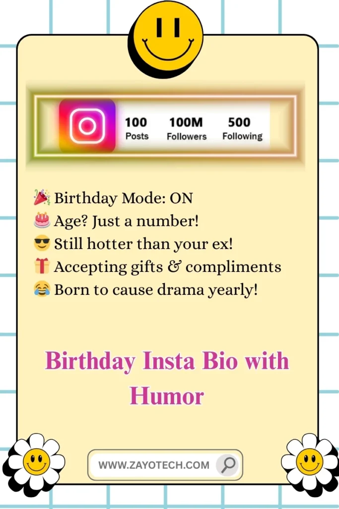 Birthday vibe के लिए मजेदार और cheerful bio lines