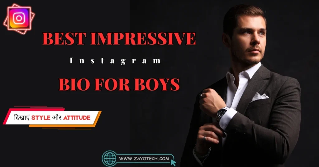Impressive Instagram bio for boys showing attitude and stylish vibe