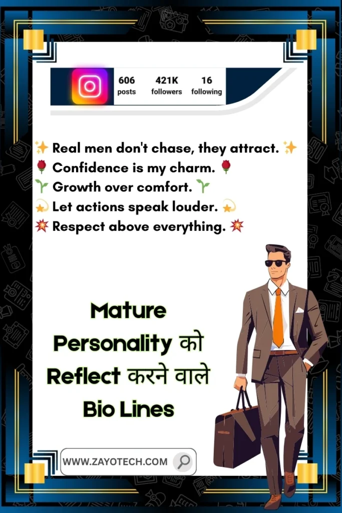 Best bio lines for boys showing honest thoughts and self-confidence