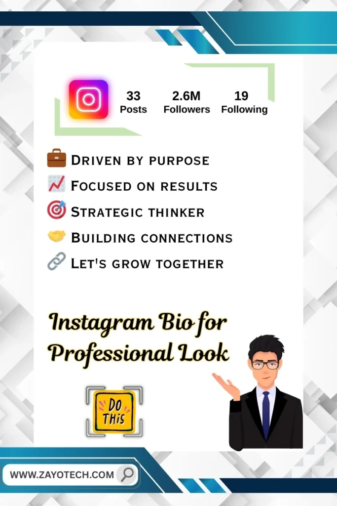 Women professionals के लिए graceful Instagram bio