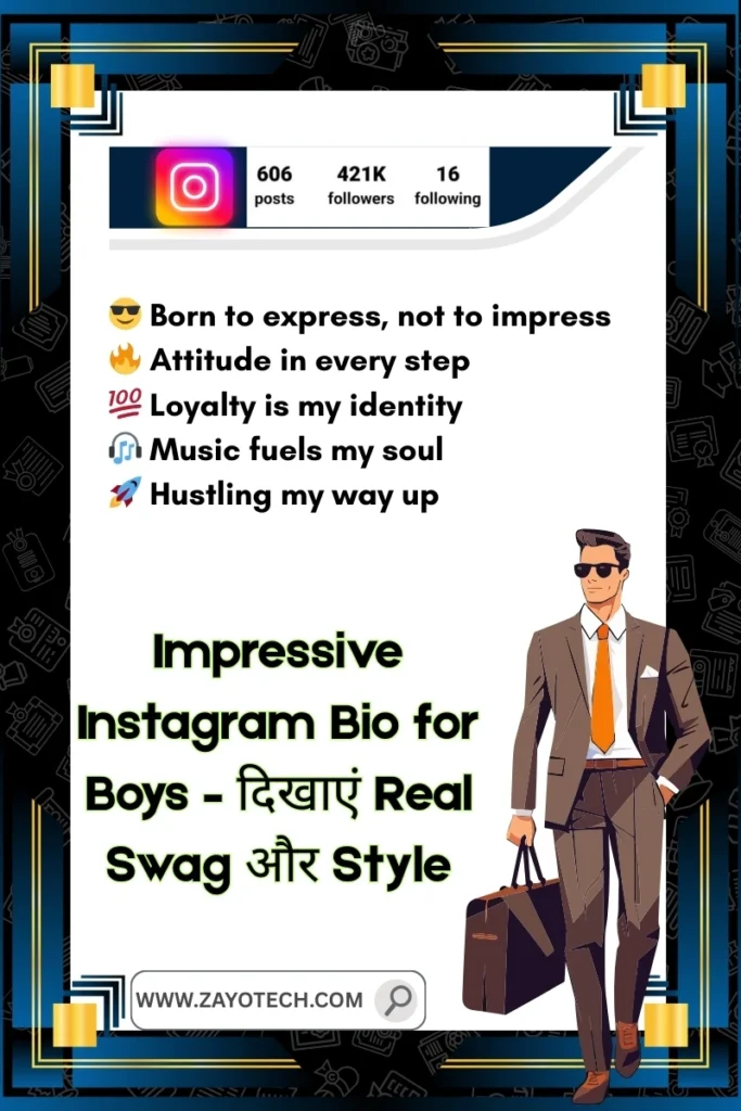 Attitude bio for boys to express bold and fearless profile tone