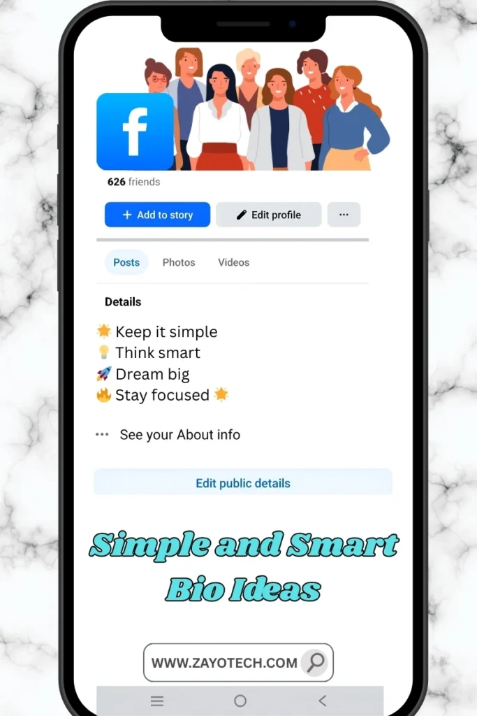 Professional look वाला Facebook bio for boys