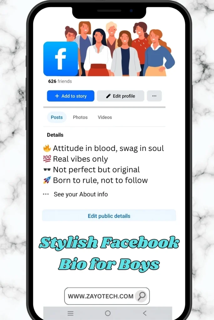 Funky Facebook bio style for boys