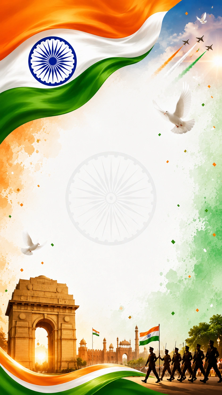 Happy Republic Day wishes and status image for WhatsApp